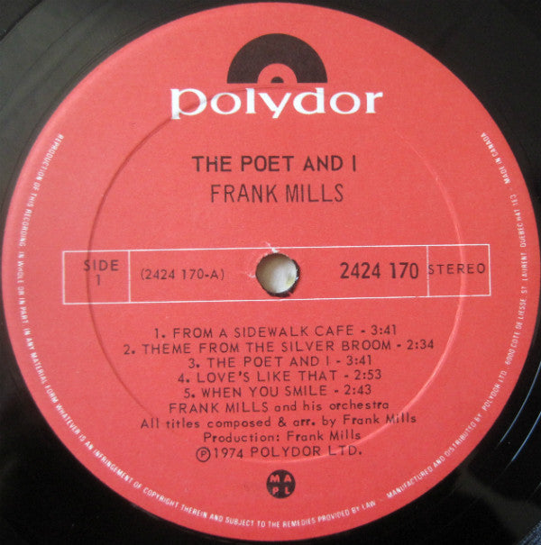 Frank Mills : The Poet And I (LP, Album)