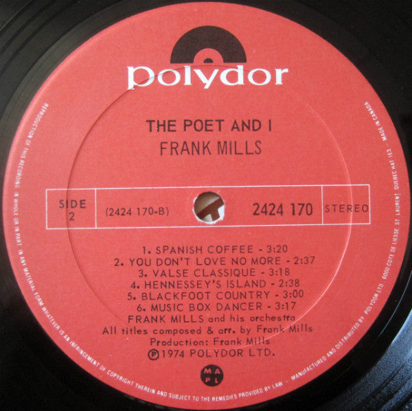 Frank Mills : The Poet And I (LP, Album)
