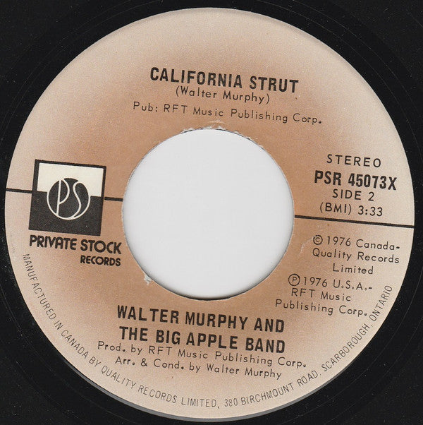 Walter Murphy And The Big Apple Band* : A Fifth Of Beethoven (7", Single)