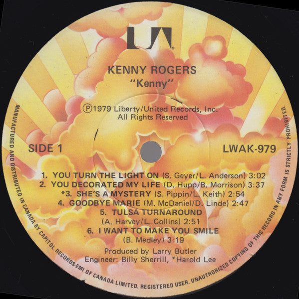 Kenny Rogers : Kenny (LP, Album, RE)