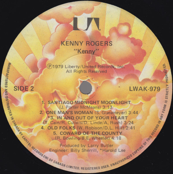 Kenny Rogers : Kenny (LP, Album, RE)