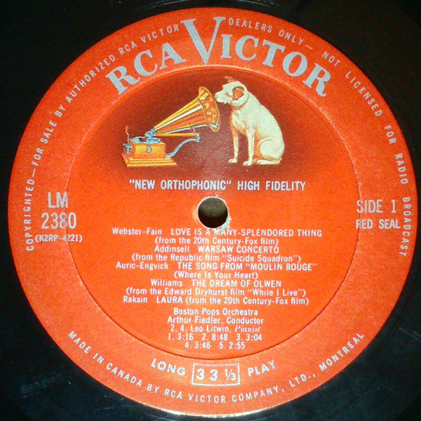 Fiedler* / Boston Pops* : Music From Million Dollar Movies (LP, Mono)