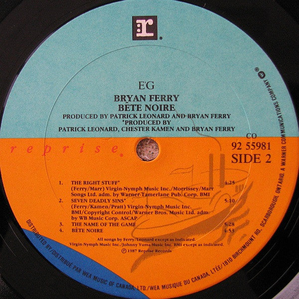 Bryan Ferry : Bête Noire (LP, Album)