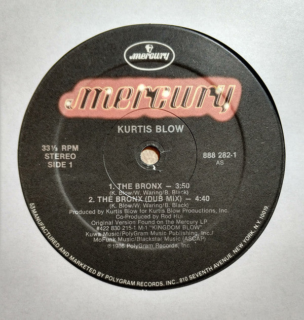 Kurtis Blow : The Bronx (12")