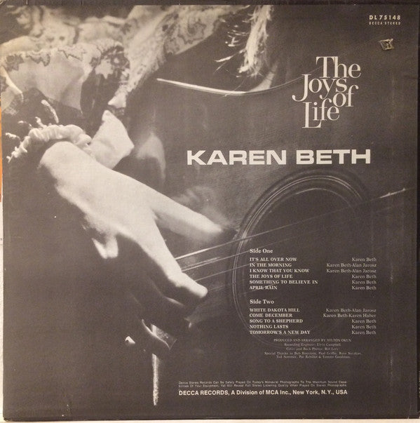 Karen Beth : The Joys Of Life (LP, Album)