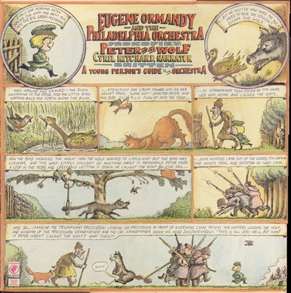 Eugene Ormandy And The Philadelphia Orchestra, Cyril Ritchard Narrates Prokofiev* - Britten* : Peter And The Wolf / A Young Person's Guide To The Orchestra (LP, Album, RE)