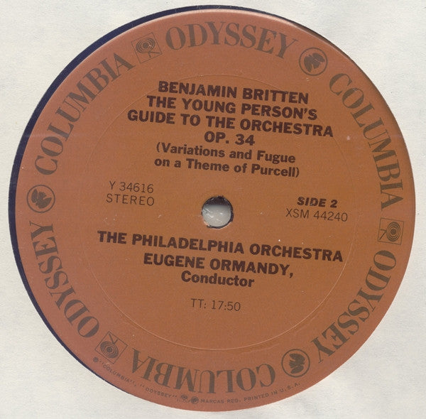 Eugene Ormandy And The Philadelphia Orchestra, Cyril Ritchard Narrates Prokofiev* - Britten* : Peter And The Wolf / A Young Person's Guide To The Orchestra (LP, Album, RE)