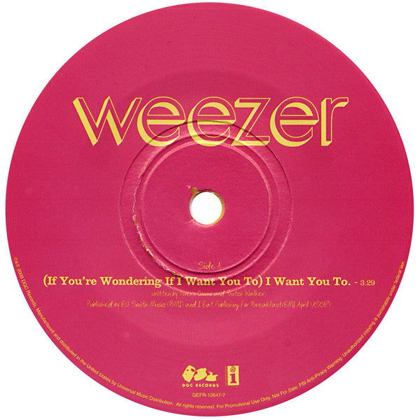 Weezer : (If You're Wondering If I Want You To) I Want You To (7", Single, Promo, Ora)