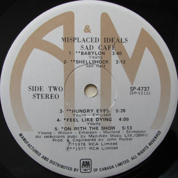 Sad Café : Misplaced Ideals (LP, Album)
