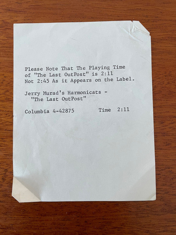 Jerry Murad's Harmonicats : The Last Outpost (7", Single, M/Print, Promo)
