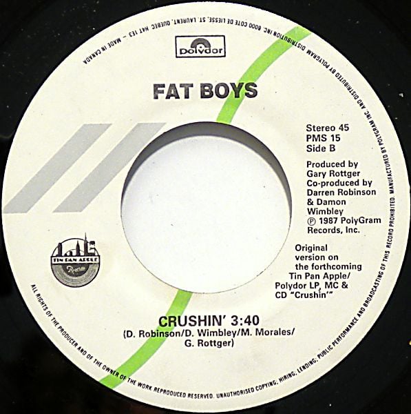 Fat Boys : Wipe Out / Crushin' (7", Single)