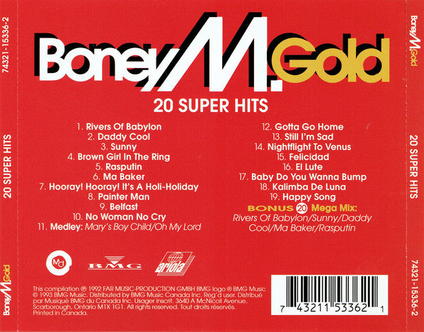 Boney M. : Gold - 20 Super Hits (CD, Comp)
