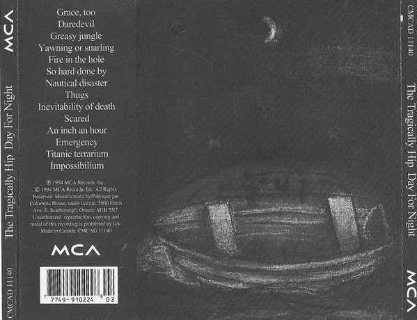The Tragically Hip : Day For Night (CD, Album, Club)
