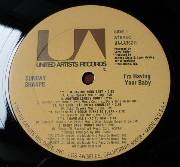 Sunday Sharpe : I'm Having Your Baby (LP)