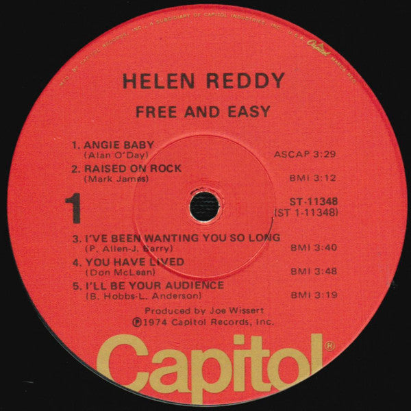 Helen Reddy : Free And Easy (LP, Album, Win)