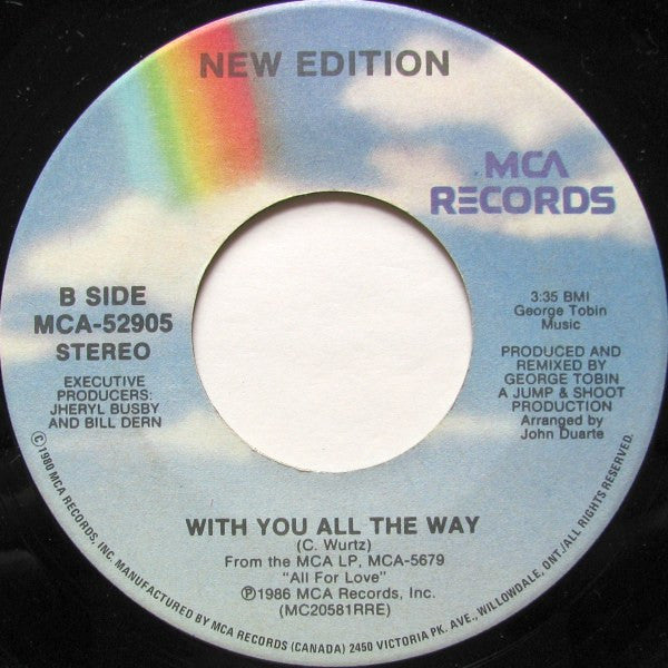 New Edition : Earth Angel / With You All The Way (7", Single)