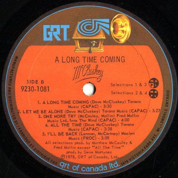 McCluskey : A Long Time Coming! (LP, Album)