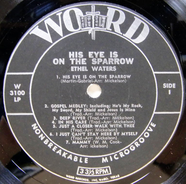 Ethel Waters : His Eye Is On The Sparrow (LP, Album, Mono)