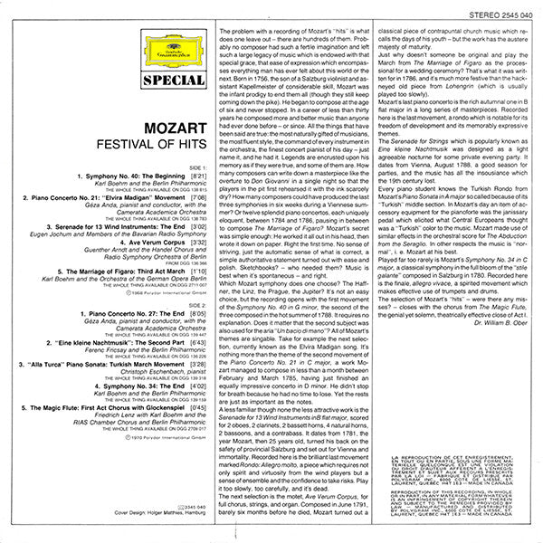 Mozart* : Festival Of Hits (LP, Comp)