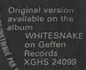 White Snake* : Here I Go Again (7", Single)