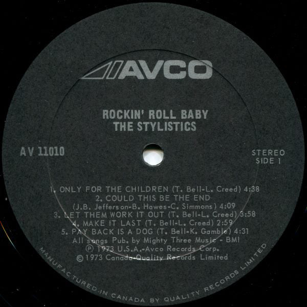 The Stylistics : Rockin' Roll Baby (LP, Album)