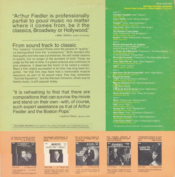 Arthur Fiedler / Boston Pops* : Motion Picture Classics (2xLP, Gat)