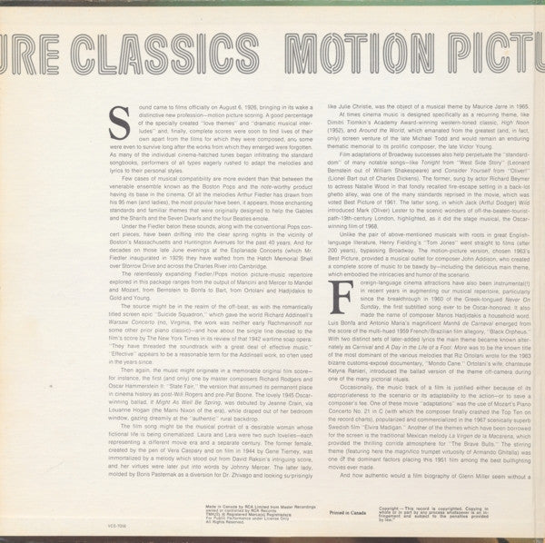 Arthur Fiedler / Boston Pops* : Motion Picture Classics (2xLP, Gat)