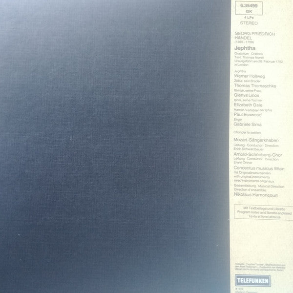 Händel* - Concentus Musicus Wien, Nikolaus Harnoncourt : Jephtha (4xLP + Box)