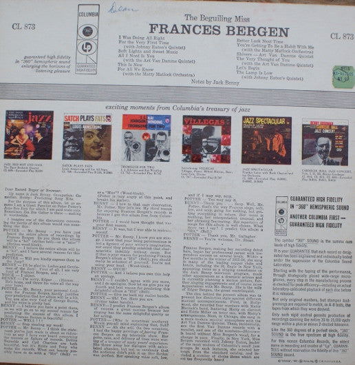 Frances Bergen : The Beguiling Miss (LP, Album)