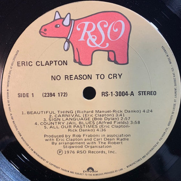 Eric Clapton : No Reason To Cry (LP, Album)