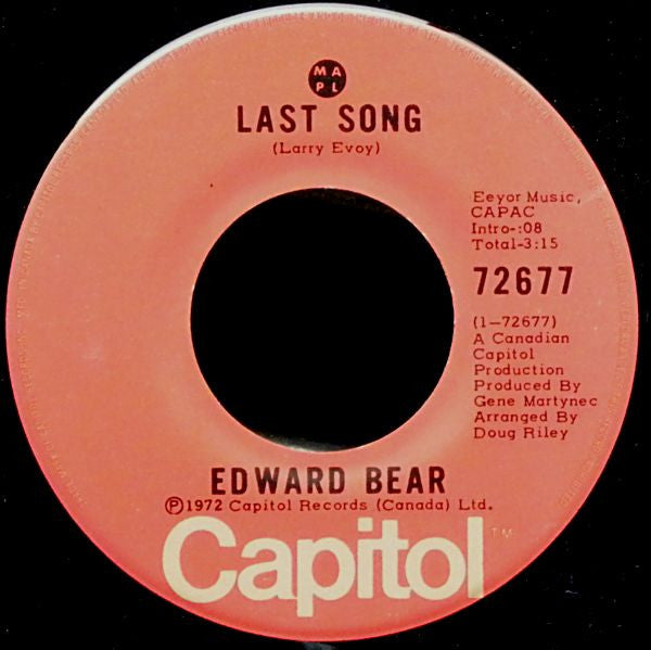 Edward Bear : Last Song (7", Single, RP)
