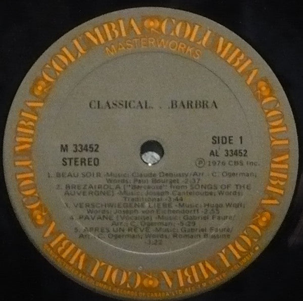 Barbra Streisand : Classical ... Barbra (LP, Album)