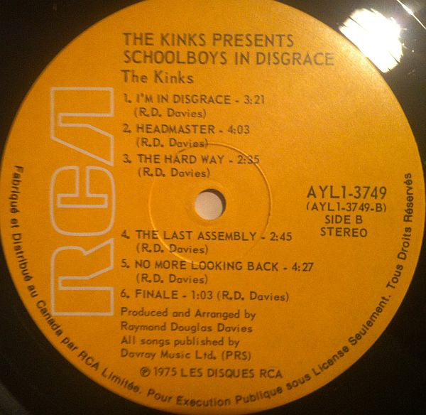 The Kinks : Schoolboys In Disgrace (LP, Album, RE)