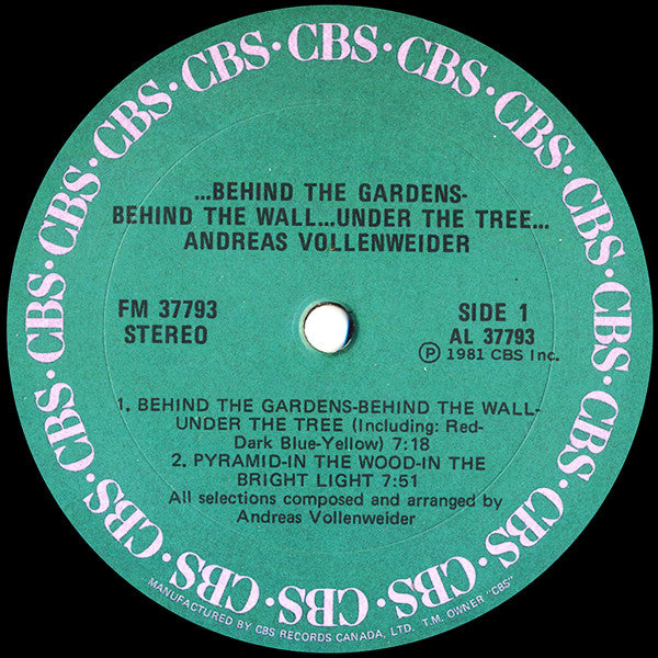 Andreas Vollenweider : ... Behind The Gardens - Behind The Wall - Under The Tree ... (LP, Album)