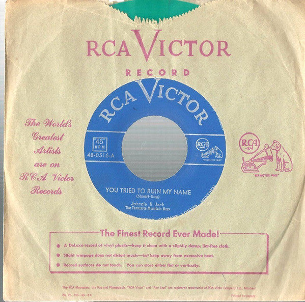Johnnie & Jack* / The Tennessee Mountain Boys : You Tried To Ruin My Name (7", Gre)