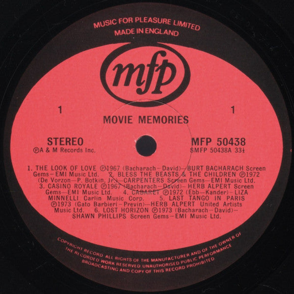 Various : Movie Memories (LP, Comp)