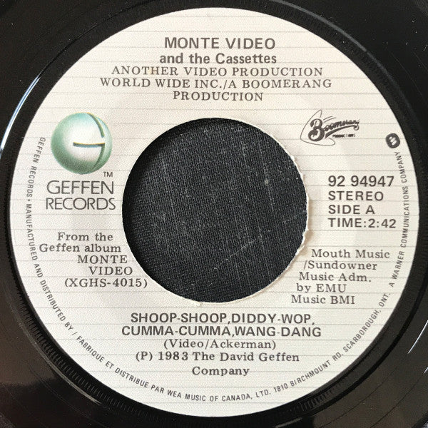 Monte Vidéo & The Cassettes* : Shoop Shoop Diddy Wop Cumma Cumma Wang Dang (7", Single)