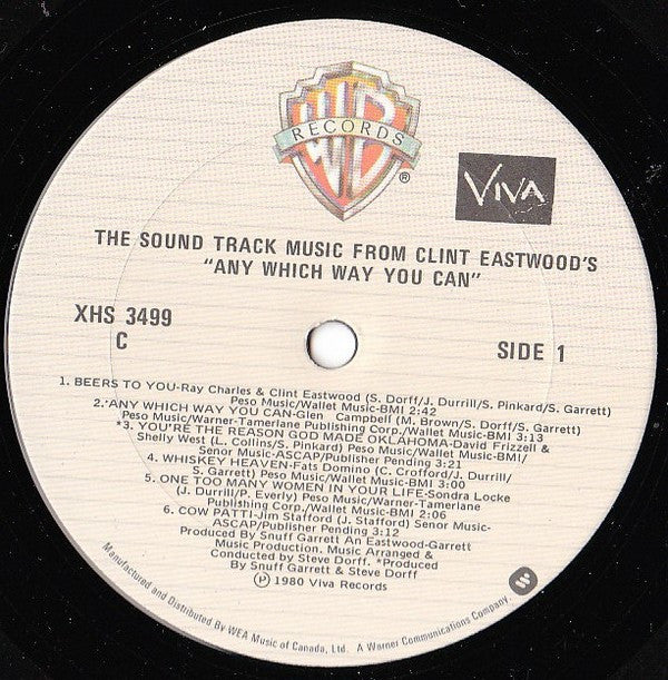 Various : The Sound Track Music From Clint Eastwood's Any Which Way You Can (LP, Album)