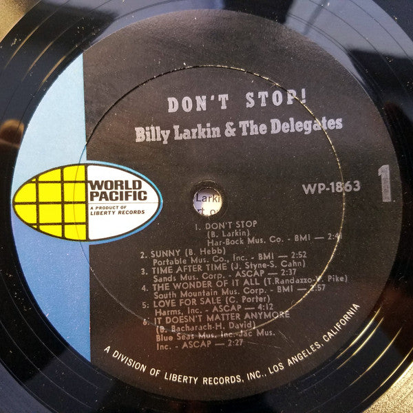 Billy Larkin And The Delegates : Don't Stop! (LP, Album, Mono)
