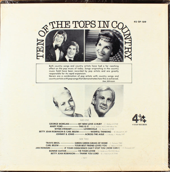 Various : 10 Of The Tops In Country (LP, Comp)