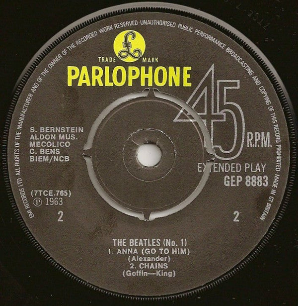The Beatles : The Beatles No. 1 (7", EP, Mono, RP, Thi)
