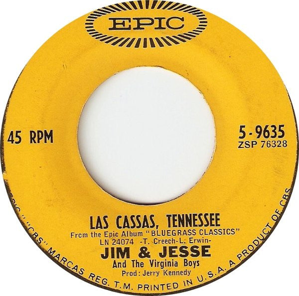 Jim & Jesse And The Virginia Boys : Las Cassas, Tennessee (7", Single)
