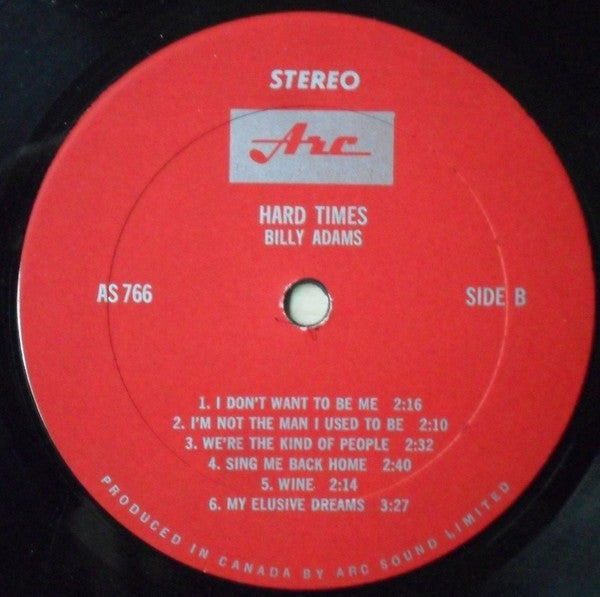 Mickey McGivern & The Mustangs (23) Featuring Billy Adams (12) : Hard Times (LP, Album)