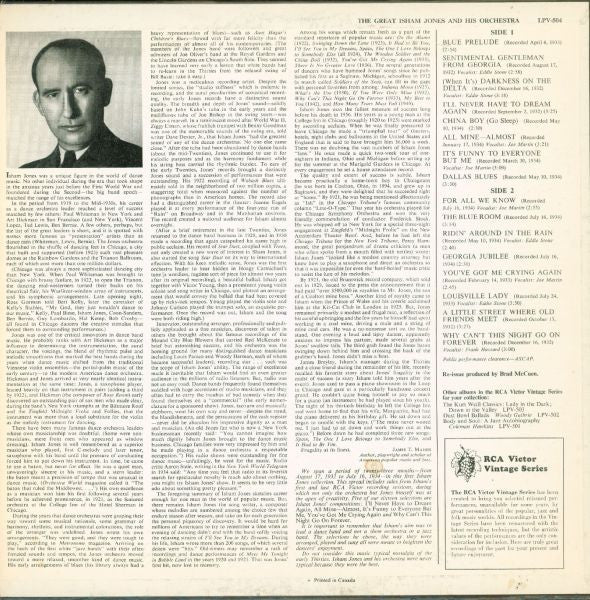Isham Jones And His Orchestra* : The Great Isham Jones And His Orchestra (LP, Comp)