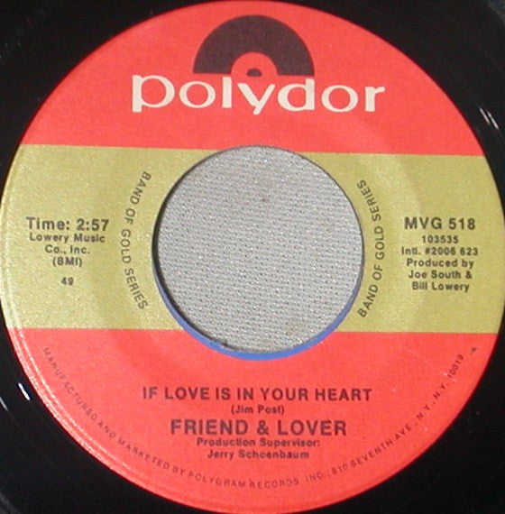 Friend And Lover : Reach Out Of The Darkness (7", Single)