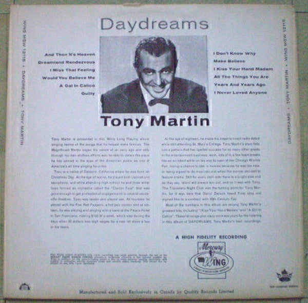 Tony Martin (3) : It's Just Love (LP, Comp, Mono)