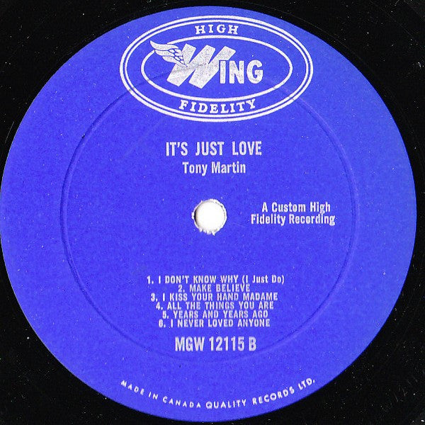 Tony Martin (3) : It's Just Love (LP, Comp, Mono)