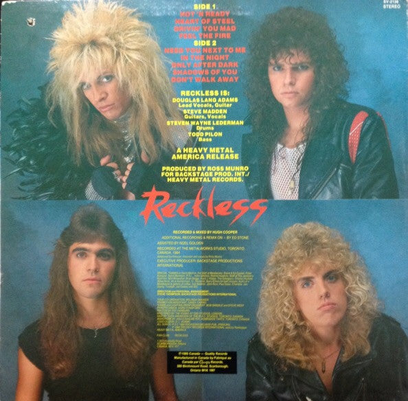Reckless (8) : Heart Of Steel (LP, Album)