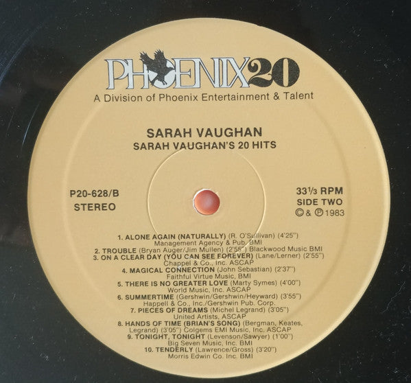 Sarah Vaughan : 20 Hits (LP, Comp)