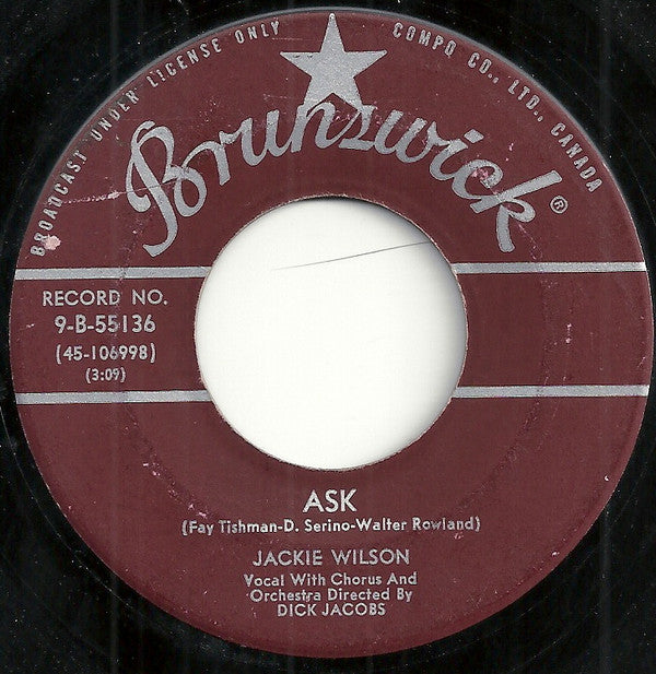 Jackie Wilson : I'll Be Satisfied (7", Single)